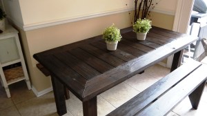 handmade rustic table, all made of reclaimed wood